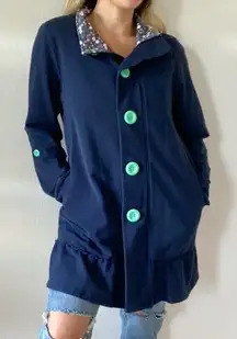 Matilda‎ Jane Million Little Things Jacket Navy Roll Tab Sleeves Size SMALL