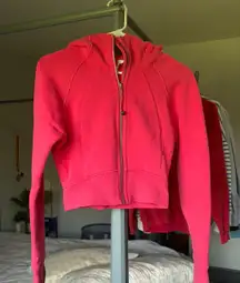 Lululemon Cropped Scuba Full-Zip Hoodie Lip Gloss