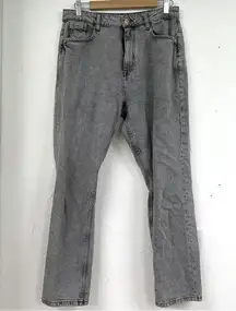 Zara Straight Leg Grey Gray High Rise Womens Jeans 8 Zip Fly Casual Fall Denim