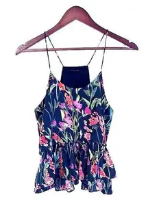 Olivaceous Racerback Floral Cami Crop Tank Top Woman's Size Medium