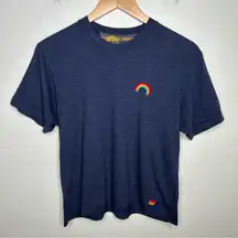 Aviator Nation rainbow tee blue medium