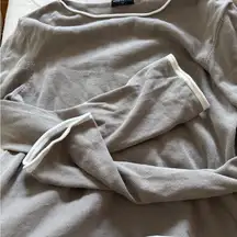 Gray Long Sleeve Top with White Trim