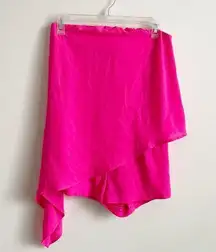 Super down Size S Neon Bright Pink Strapless Jolie  Romper NEW