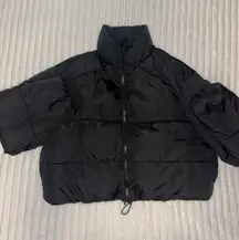 ZARA Puffer Jacket Cropped Black 