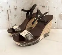 Tory Burch Malaga Snakeskin Wedge Heels