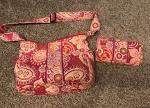 Vera Bradley Crossbody Bag wIth Wallet Pattern Raspberry Fizz Pink