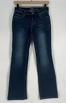 Soho New York Curvy Bootcut Leg Jeans Womens 0P Blue Cotton Dark Wash Low Rise