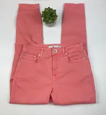 Vineyard Vines High Rise Skinny Solid Pink Denim Jeans Women Size 28