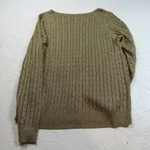 Lauren Ralph Lauren Sweater – XL Gold Metallic Cable-Knit Top –‎ Deadstock 80s
