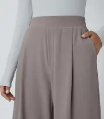 Halara Flex High Waisted Pocket Wide Leg Crepe Work Pants Petite Large