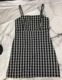 gingham Plaid side zipper mini Dress- Size Medium