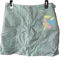 FRESH PRODUCE Lagoon Green FLORAL Stretch CRUISER SKORT Skirt Small