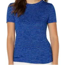 Women's Liverpool Slim Fit Crew neck classic knit tee blue white Size S