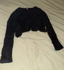 BLACK FUZZY SWEATER