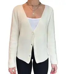 Jil Sander 100% Cashmere Cream 3 Button Cardigan Size EU 42