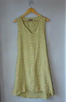 Flax Linen Yellow Gingham Dress