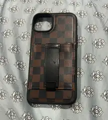Walli Brown and black checkered iPhone 14 Plus case