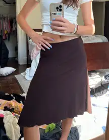 Brown Midi Skirt