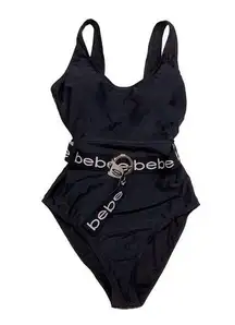 NWT Bebe One Piece Swim Bathing Suit With Round Belt