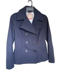 NWT Old Navy Wool Blend Double Breasted Button Down Peacoat Navy Blue M