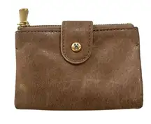 HOBO Brown Leather Wallets with Brass Accents and Minimalist Design Boho Casual