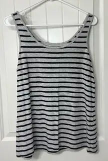 EUC Apt 9 women’s gray black striped stretch tank top‎ shirt summer spring