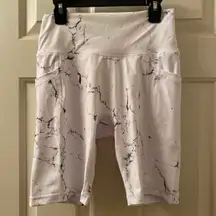 Limitless Biker Short High Rise 7” Size Medium Marble White