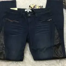Cello Jeans motto skinny denim with Faux leather Patch detail Women’s Size 11