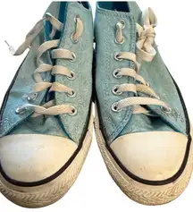 Converse All Star Low‎ Top Blue Sneakers Canvas Shoes women's Size 8