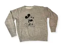 Disney Mickey Mouse Graphic Gray Grey Sweater Crewneck Pullover