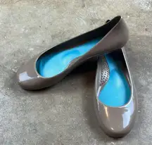 OKA b. Tan Ballet Flats with Rounded Toe and Minimal Heel
Size: 8