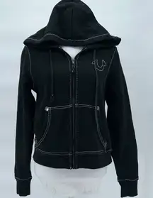 True Religion World Tour Zip Hoodie Women’s Large Black Buddha Graphic