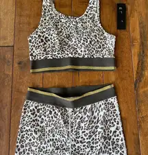 Mono B snow leopard workout outfit