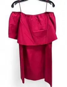Alice + Olivia Red Cape Off the Shoulder Dress Size M