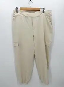 Soft Surroundings Cream Beige Go Lively Cargo Pants Neutral Basic Womens Large