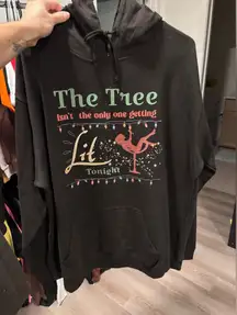 “Wine lit” sparkly handmade graphic Christmas sweatshirt holiday