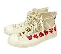 CONVERSE CHUCK TAYLOR HI COMME DE Garçons Men’s Size 8 Women’s 10 MULTI Hearts