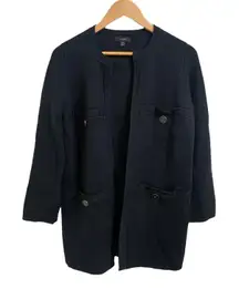 J.Crew Alpaca Oversized Knit Cardigan Sweater Black Size XS‎ #AQ330