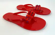 Kate Spade New York Francy Jelly Flip Flops with Crystal Studded Bows size 10