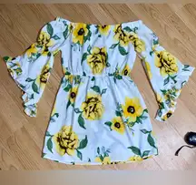 1X Hint of blush long sleeve jumper sunflower off the shoulder