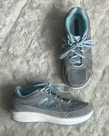New Balance 877 gray and light blue women’s walking sneaker‎ size 8.5