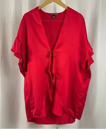 Victoria's Secret One Size Love Ruffle Satin Tie Robe Date Night Holiday