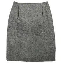 Vintage J.Crew Tweed Pencil Skirt Wool Blend Women's Size 8 Black‎ White