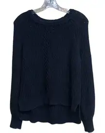 467. Madewell black knit scoop neck long sleeve sweater size small