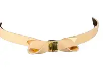 Ted Baker Beige Bow Belt with Gold Ted Baker Name Plate Size S/M