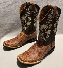 Unbranded Embroidered Square Toe Western Cowboy Boots Ladies 4.5