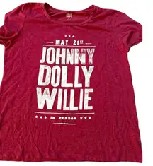 Johnny Cash, Dolly Parton, and Willie Nelson Concert Tee, Juniors L / Womens M