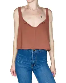 NWT Out From Under Urban Outfitters Orange Basic Cropped Oversized Tank Top