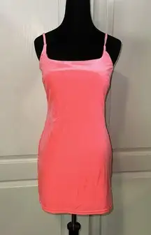 superdown  NEON PINK VELVET CAMI MINI DRESS