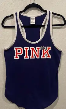 PINK Navy Blue Logo Red White Tank Top